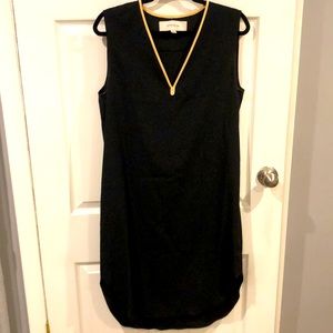 Coach leather trim dress